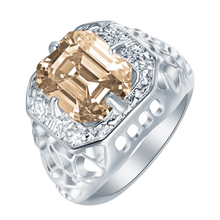 Hainon роскошное серебряное кольцо цвета шампанского с кристаллами винтажное мужское свадебное обручальное Подарочное квадратное модное ювелирное изделие 2024 - купить недорого