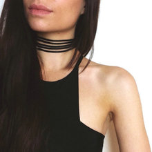 Gargantilla de ante de estilo Punk gótico de color negro para mujer, collar de cuero gótico de terciopelo vintage 2024 - compra barato