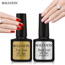 BOLUOYIN Top Base Coat Soak Off Gel Nail Polish UV LED Nail Primer Builder Fingernail Gel Varnish Transparent Nail Art Lacquer 2024 - buy cheap