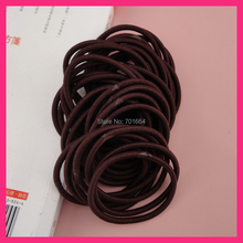 50PCS 4mm dark brown Elastic Ponytail Holders with gluing connection,Coffee Elastic Hair Ties,BARGAIN for BULK 2024 - buy cheap