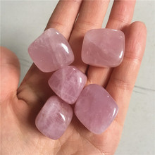 Pedra mineral bruto de decoração, 5 peças natural rosa pó cascalho rocha quartzo rosa macacão 2024 - compre barato