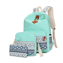 3 unids/set estampado étnico lienzo bolsas para la escuela de chicas adolescentes mochilas Vintage mujer mochila de viaje 2024 - compra barato