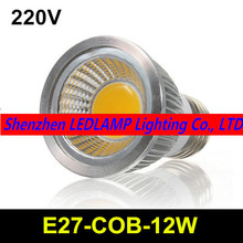 Высококачественный светодиодный точечный светильник с COB матрицей E27 12 вт, светодиодная точечная лампа с регулируемой яркостью/нерегулируемой яркостью, светодиодная лампа с COB матрицей 20 шт., бесплатная доставка 2024 - купить недорого