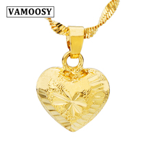 Colgante chapado en oro de 24K para hombre y mujer, joyería con corazón tallado exquisito, no chian, joyería Bohemia 2024 - compra barato