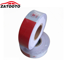 ZATOOTO 45m Red/White Reflective Adhesive Hazard Warning Tape Caution Safety Conspicuity Tape Car Accessories 2024 - buy cheap