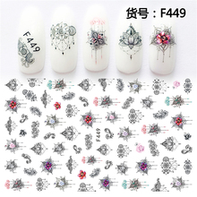 Self-adhesive ultra-thin flower designs 3d Nail Decal Stickers Manicure Nail Art Decorations nails Accessories Supplies F449-453 2024 - buy cheap