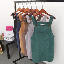 New Summer Women Corduroy Suspender Overall Vest Jumpsuit Braces Skirt Suspender skirts Preppy Style 2024 - buy cheap