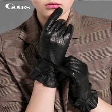Gours Winter Women Genuine Leather Gloves New Fashion Brand Black Driving Glove Breathable Goatskin Mittens GSL039 2024 - buy cheap