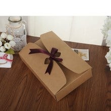 10pcs/lot Kraft boxes with ribbon,big sizes wedding favor boxes,brown baby shower favor boxes,large party gift boxes 2024 - buy cheap