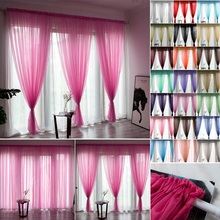 Modern Pure Color Tulle Curtain Window For Living Room Bedroom Drape Panel Sheer  Window Treatments Door Window Curtain 2024 - buy cheap