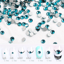 CCBLING Blue Zircon ss3-ss30 Nail Rhinestones Flat Back Non Hotfix Glitter Nail Stones,DIY 3d Nail Phones Decorations Supplies 2024 - buy cheap