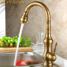 Antique brass kitchen faucet bronze finish,water tap kitchen Swivel Spout Vanity Sink Mixer Tap Single Handle Free Shipping 6020 2024 - buy cheap