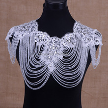 Роскошное ожерелье-чокер с полностью хрустальными кристаллами, свадебные аксессуары, винтажный большой кружевной ремешок на плечо, ювелирные изделия 2024 - купить недорого