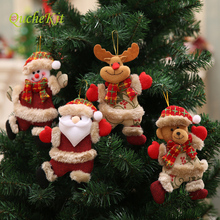 Decoración navideña para colgar, muñeco de juguete de 18x13cm, regalos de Año Nuevo, Papá Noel, muñeco de nieve, alce, Reno, decoraciones navideñas para el hogar 2024 - compra barato