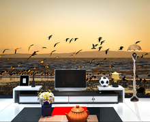 Papel pintado personalizado en 3D mural de paisaje de la playa de la puesta del sol para la sala de estar dormitorio TV Fondo pared impermeable papel de parede 2024 - compra barato
