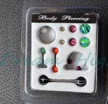Lip Stud Nose ring Change ball eyebrow piercing Straight Barball Tongue Ring Set Jewelry Body Piercing 316l Surgical steel 2024 - buy cheap