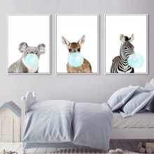 Pintura da lona Balão Cervos Zebra Animais Poster Estilo Nórdico Retrato Da Arte Da Parede Decoração Do Quarto Do Bebê Primavera Decoração Imagem 2024 - compre barato