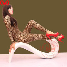 MEISE-Body de cuerpo entero de leopardo para mujer, pantimedias abiertas con hebilla, Sexy, Ropa de baile moldeadora, F80 2024 - compra barato