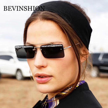 Gafas de sol cuadradas para mujer, lentes de sol cuadradas de diseñador de marca Retro, de lujo, brillantes, sin montura, color rosa, rojo y UV 2024 - compra barato