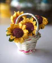 A01-X474 children baby Toy 1:12 Dollhouse mini Miniature rement Doll accessories flower Sunflower flower basket 1pcs 2024 - buy cheap