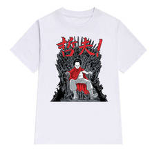 Мужская хлопковая футболка с коротким рукавом LettBao Akira Synthwave, Повседневная футболка белого цвета с воротником, модная мужская футболка 2024 - купить недорого