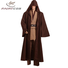 Disfraz de estrella Wa, Obi, Wan, Kenobi, Túnica para adulto, Caballero Jedi, capa con capucha, conjunto completo 2024 - compra barato