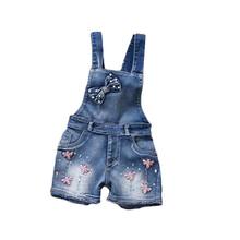 2018 Spring Summer US Style Girl Jumpsuit Cute Sweet Fashion Washed Jeans Denim Romper Jumpsuits Straps Short Pants Cowboy Blue 2024 - buy cheap