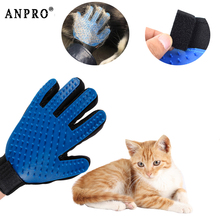 Anpro Pet Dog Cat Grooming Cleaning Brush Gloves Effective Deshedding Back Massage Animal Bathing Hair Removal Gloves Dog Combs 2024 - buy cheap