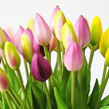7 pcs/bunch Flor Real toque tulipas Artificiais de silicone macio para casa decoração de casamento Falso flores mão de noiva flores tulipa 2024 - compre barato