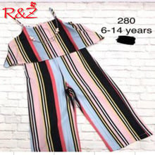 R&Z Children's Set 2019 ins Europe and America Summer Girls Vertical Striped Jumpsuit Sling Strapless Children's Wear 2024 - buy cheap