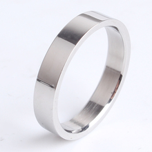 4mm liso prata cor 316l anéis de casamento de aço inoxidável para mulher atacado 2024 - compre barato