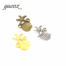 YuenZ 20 piezas 3 color antiguo plata Concha encanto de estrella de mar DIY metal colgantes para joyería haciendo 18*13mm D716 2024 - compra barato
