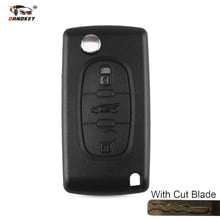 Dandkey  cut/uncut blade 3 Buttons Key Case Shell Cover For Peugeot 407 407 207 301 307 308 508 607 2024 - buy cheap