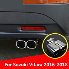 Para suzuki vitara 2016-2018 carro auto silenciador de escape ponta tubo de aço inoxidável guarnição cromo modificado cauda traseira do carro garganta forro 2024 - compre barato