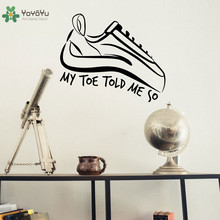 YOYOYU Wall Decal Climbing Shoe Pattern Art Mural Interior Home Decor Quote My Toe Told Me So Creative Modern Design Mural CY105 2024 - buy cheap