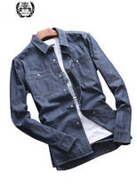 CLOTHES BRAND CLOTHING MEN'S SPRING AUTUMN NEW LONG SLEEVES Denim Dress SHIRTS COTTON PLUE SIZE S~5XL MEN JEANS SHIRTS NEW 2024 - buy cheap