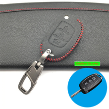 Fashion Men 100% Leather Car Key Case for Hyundai HB20 Cocolockey Ix45 IX35 Santa Fe Flip Remote Cover Key Case 3 Buttons Fob 2024 - buy cheap
