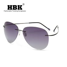 HBK 2019 Ultralight Square Titanium Polarized Sunglasses Rimless Driving Pilot Sun Glasses Oculos De Sol UV400 Gift PM0074 2024 - buy cheap
