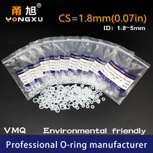 Junta de sellado VMQ, anillo de silicona blanco con arandela de anillo de goma, CS1.8mm ID1.8/2/2.5/2.8/3.15/3.55/3.75/4*5/5mm, 10 unidades/lote 2024 - compra barato