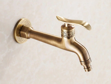Long Garden Use Bibcock Faucet Tap Crane Antique Brass Finish Bathroom Wall Mount Washing Machine Water Faucet Taps 2024 - buy cheap