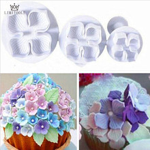 3Pcs/Set Hydrangea Fondant Cake Decorating SugarCraft Plunger Cutter Flower Blossom Mold Home Cake tools Drop Shipping 2024 - buy cheap