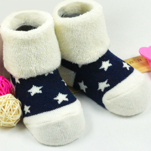 Stylish New Design Cute Star pattern Socks Suitable 3M-3 Year 1 pair Infant Newborn Socks Winter 100% Cotton Sock Baby Non-slip 2024 - buy cheap