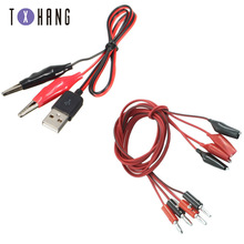 1 Pair Alligator Testing Cord Lead Clip Electrical Clamp to 4mm Banana/USB Plug Connectors for Multimeter Probe Test Leads 2024 - buy cheap