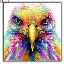 Mooncresin diy diamante bordado águia dos desenhos animados cor animal 3d pintura diamante ponto cruz quadrado strass mosaico natal 2024 - compre barato