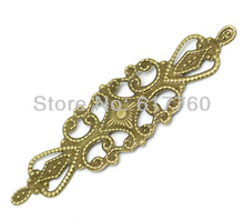 Free shipping-100Pcs Antique Bronze Filigree Wraps Connectors Embellishments Jewelry Findings DIY 6.5x2cm(2-1/2"x3/4") J0621 2024 - buy cheap