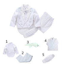 Chaqueta de Moda Formal para niños, traje para bodas, baile de graduación, primavera y otoño, Blanco/Negro, 5 uds. 2024 - compra barato