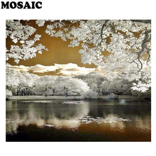 Diamond Mosaic winter scenery lake square/round full Diamond Embroidery Cross Stitch Rhinestone Handicraft 5D diamond painting 2024 - buy cheap