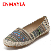 ENMAYLA-mocasines de punta redonda sin cordones para mujeres embarazadas y estudiantes, zapatos planos informales, colores combinados, talla 39, primavera y otoño 2024 - compra barato