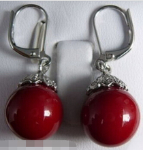 shitou 00614 Red Coral Beads 18KWGP Hook Earrings 2024 - buy cheap