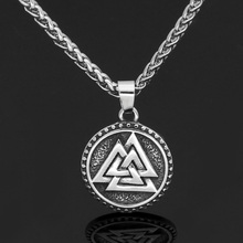 Nordic Viking Valknut Amulet Stainless steel Pendant Necklace for man and women -With Valknut Rune Gift Bag 2024 - buy cheap